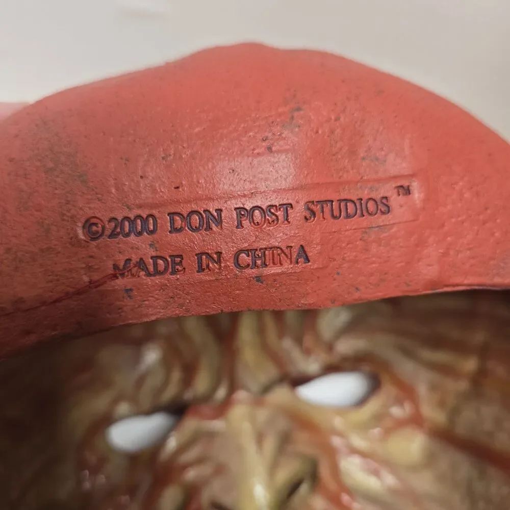 VTG 2000 Don Post Studios Red Devil Gore Demon Horns Beard Adult Halloween Mask